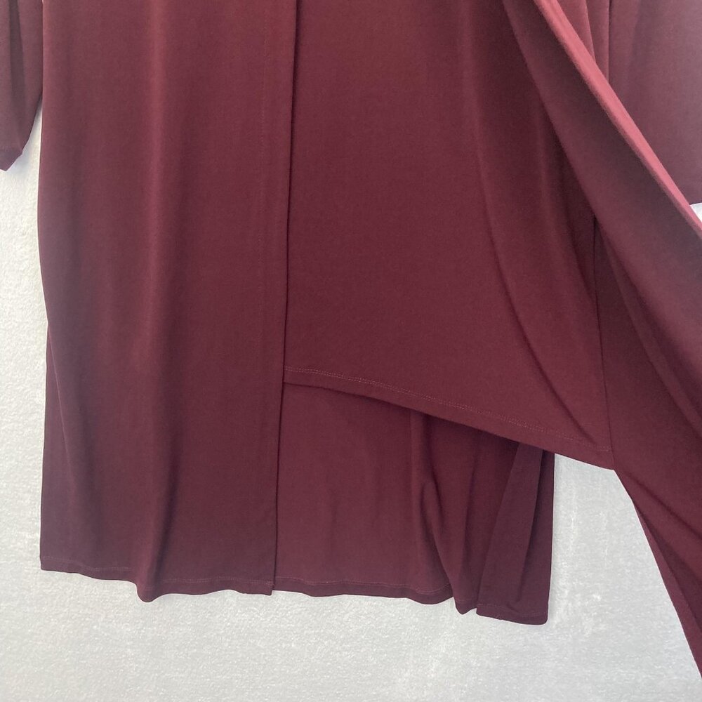 Susan Graver Layered Long-Line Tunic Top Womens Large Slinky 3/4 Sleeve Stretch - Picture 8 of 16